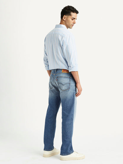 Men's 505 Solid Blue Jeans