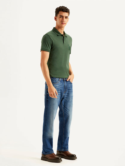 Men's 505 Solid Blue Jeans