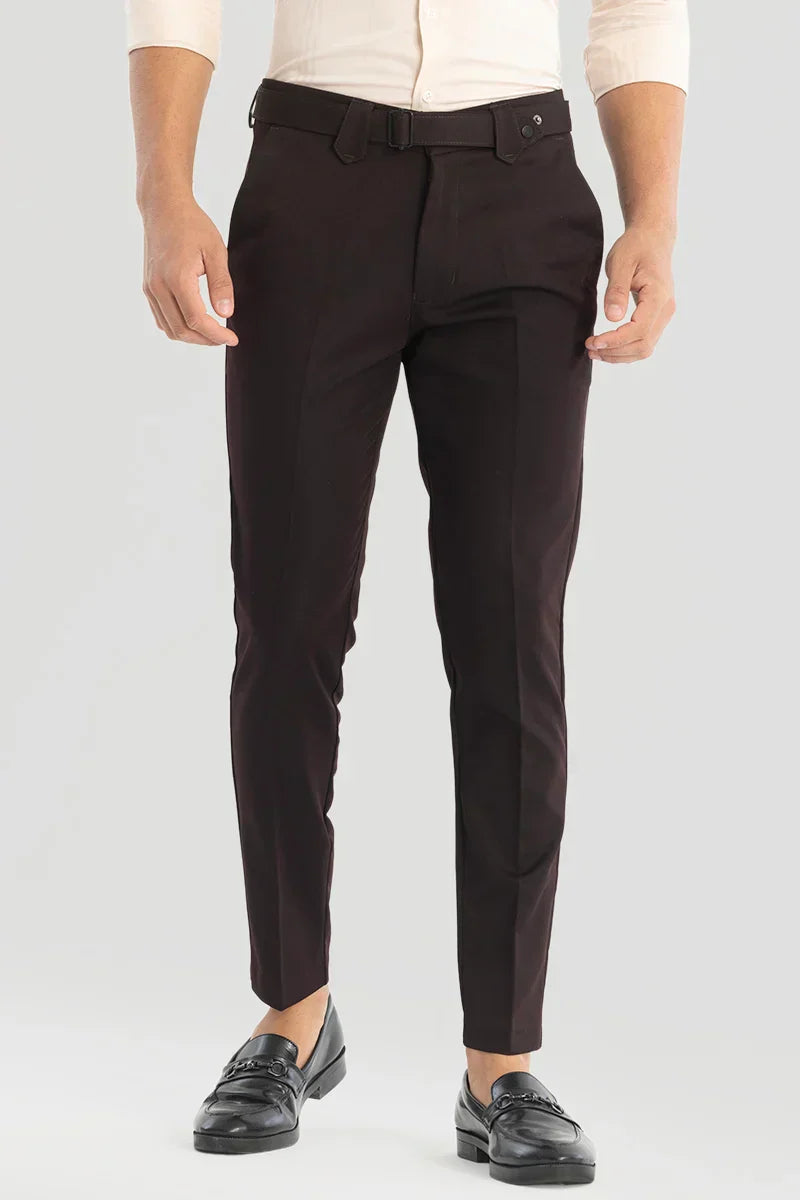 Dark Brown Slim Fit Trousers