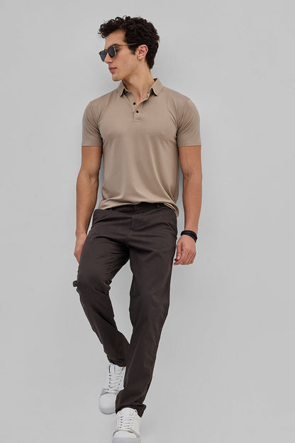 Dark Brown Slim Fit Trousers