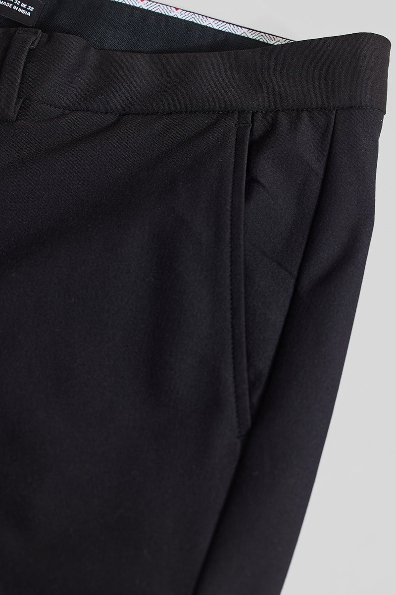 Black Slim Fit Stretch Trousers