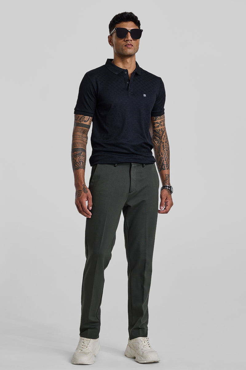 Dark Green Slim Fit Trousers