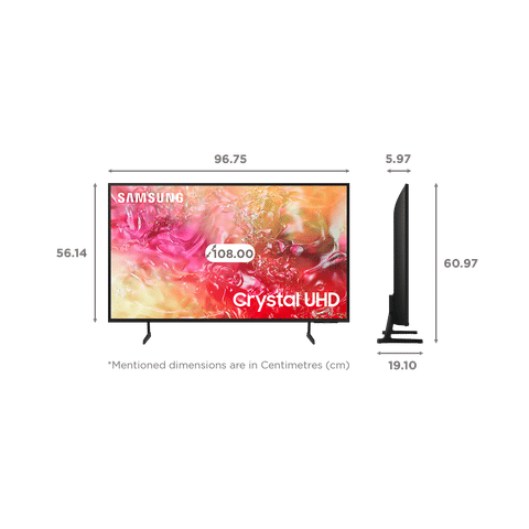 SAMSUNG DU7700 Series 108 cm (43 inch) 4K Ultra HD LED Tizen TV with Motion Xcelerator (2024 model)