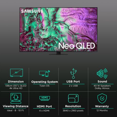 SAMSUNG QN85 Series 138 cm (55 inch) Neo QLED 4K Ultra HD Tizen TV with Quantum Matrix Technology (2024 model)