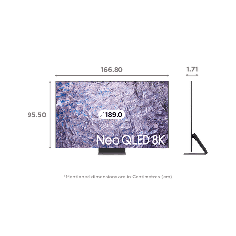 SAMSUNG Series 8 189 cm (75 inch) QLED 8K Ultra HD Tizen TV with Neural Quantum Processor (2023 model)