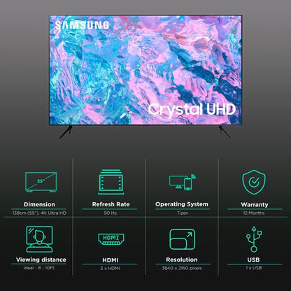 SAMSUNG CUE60 138 cm (55 inch) 4K Ultra HD LED Tizen TV with Crystal Processor 4K (2023 model)