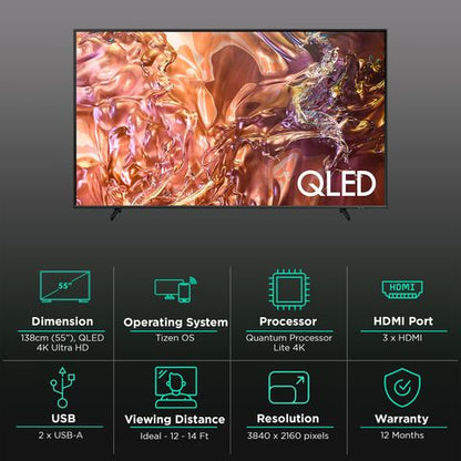 SAMSUNG QE1D 138 cm (55 inch) QLED 4K Ultra HD Tizen TV with 4K Upscaling (2024 model)