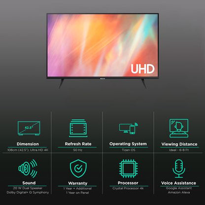 SAMSUNG 7 108 cm (43 inch) 4K Ultra HD LED Smart Tizen TV with Voice Assistance (2022 model)