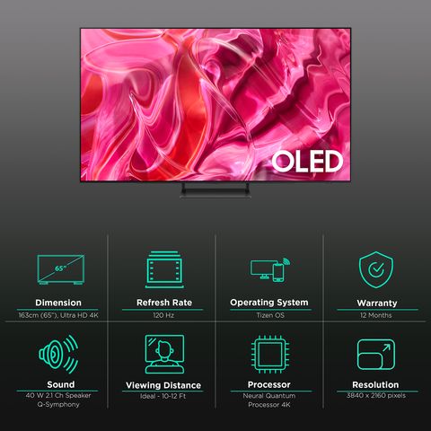 SAMSUNG 9 Series 163 cm (65 inch) OLED 4K Ultra HD Tizen TV with Motion Xcelerator Turbo Pro