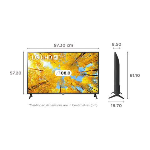 LG UQ7500 108 cm (43 inch) 4K Ultra HD LED WebOS TV with Gen5 AI Processor 4K