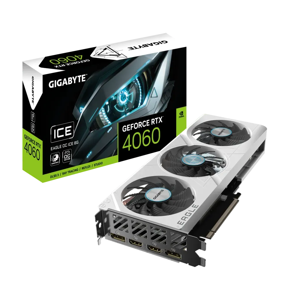 GIGABYTE GeForce RTX 4060 Eagle Ice OC 8GB Nvidia Graphic Card (White)