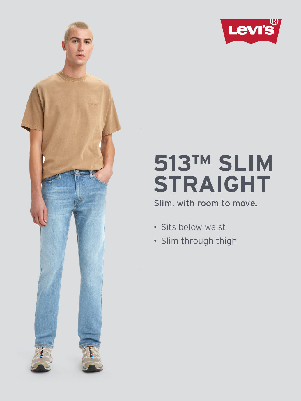 Men's 513 Charcoal Slim Fit Jeans