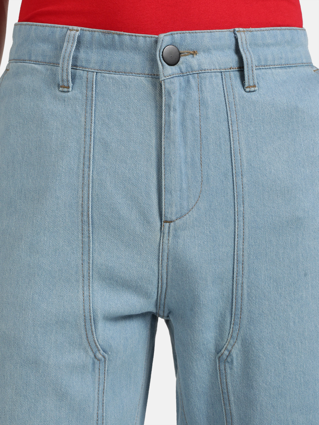 Men Light Blue Relaxed Fit Solid Carpenter Style Jeans