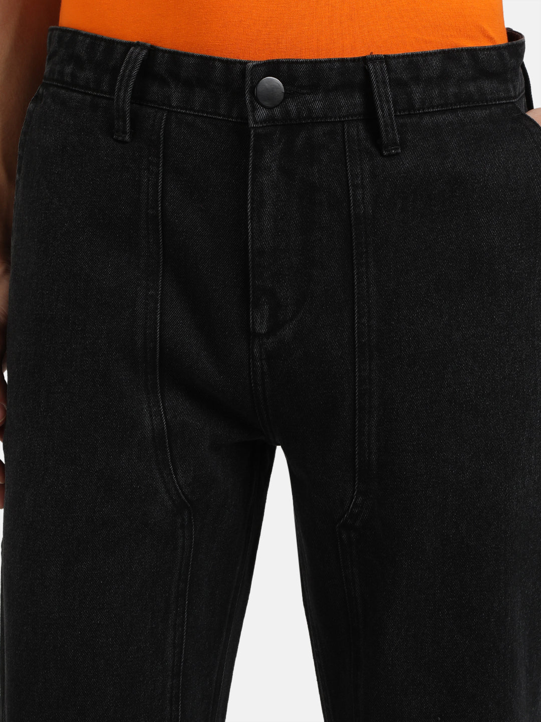 Men Charcoal Relaxed Fit Solid Carpenter Style Jeans