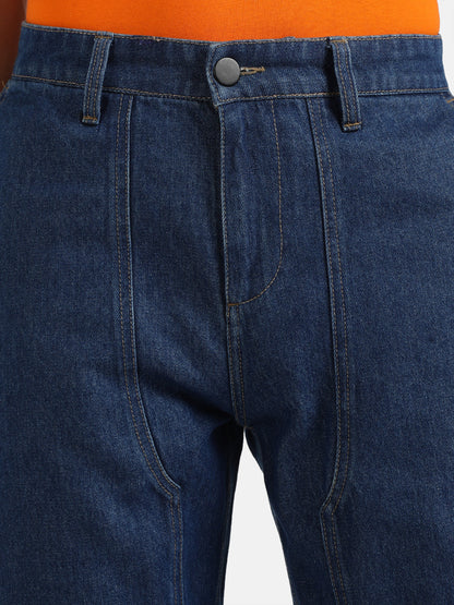 Men Blue Relaxed Fit Solid Carpenter Style Jeans