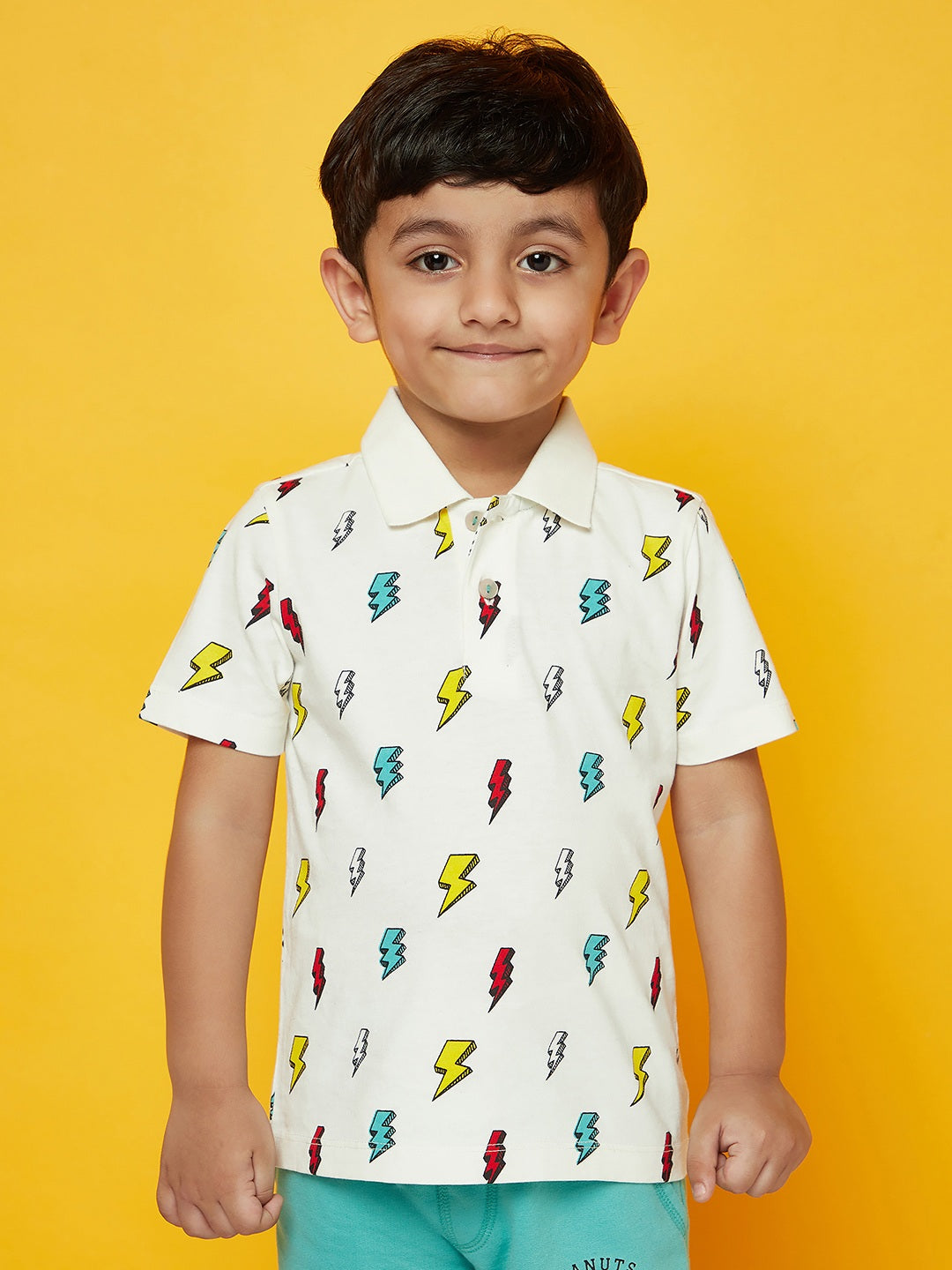 Kid Boys Thunder Print Polo