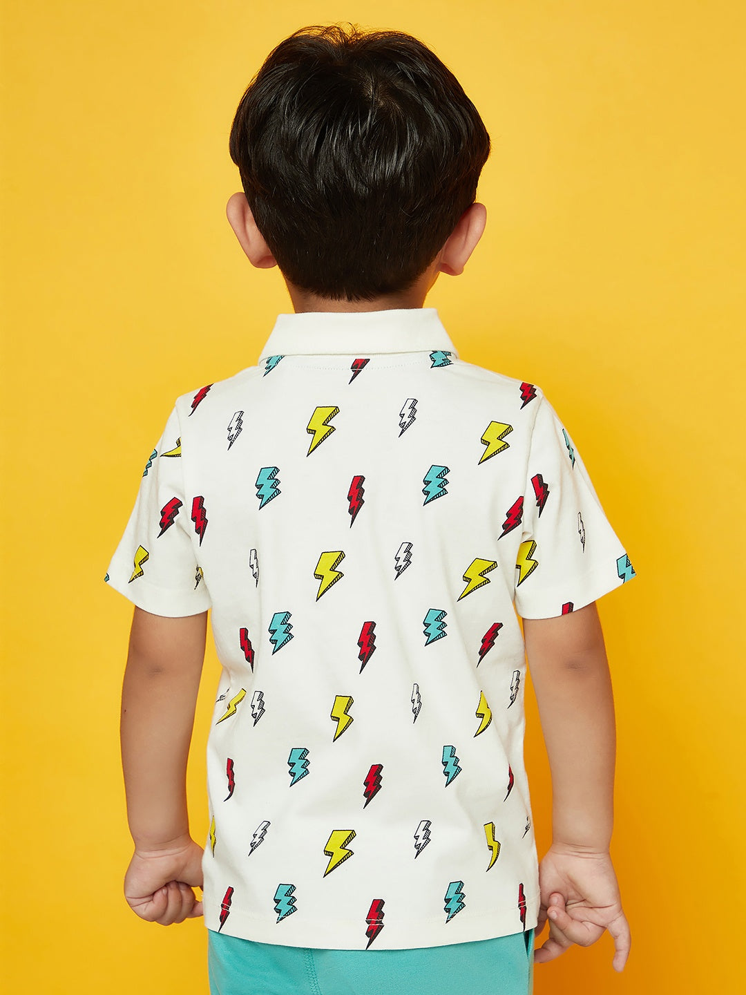 Kid Boys Thunder Print Polo