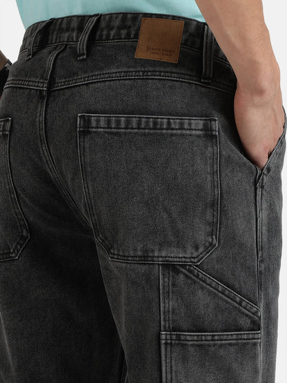 Men Grey Relaxed Fit Solid Carpenter Style Jeans