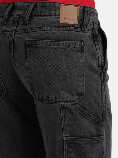 Men Charcoal Grey Relaxed Fit Solid Carpenter Style Jeans