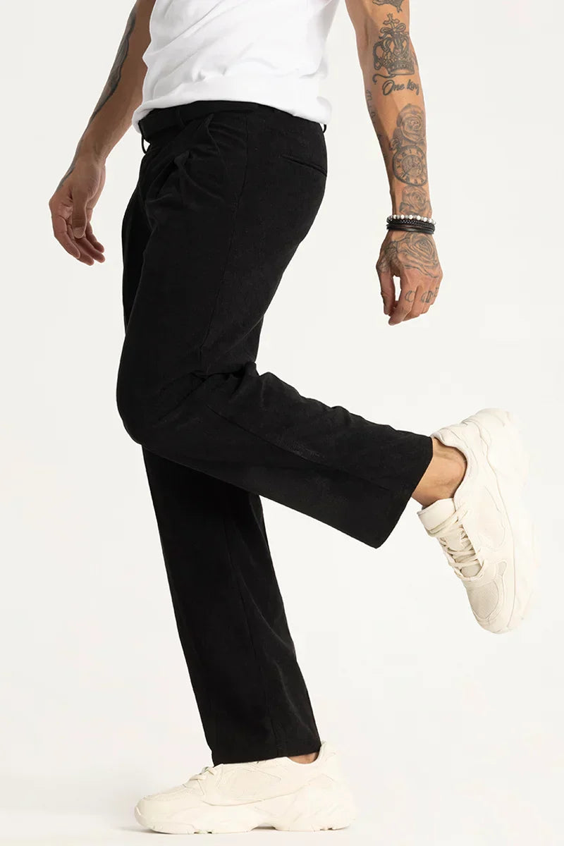 Black Corduroy Korean Trousers