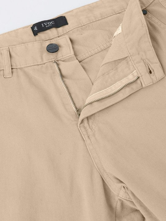 MEN-SOLID-SLIM-FIT-CARGO-TROUSERS