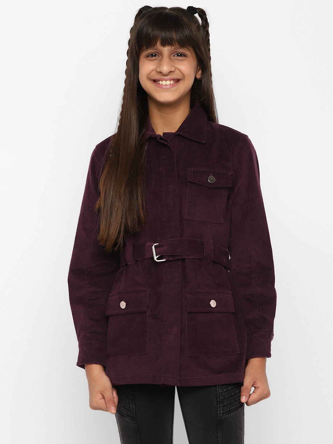 Girls-4 Pocket-Jacket-Voilet