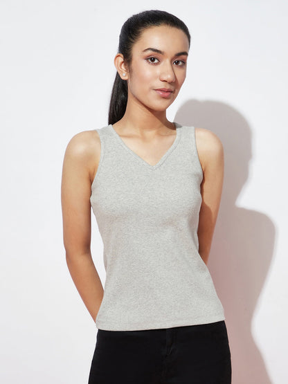 Girls V Neck Rib Top