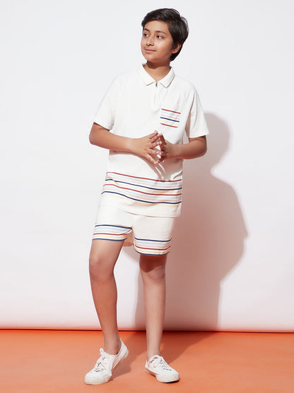 Teen Boys' Collared T-Shirt and Shorts Set