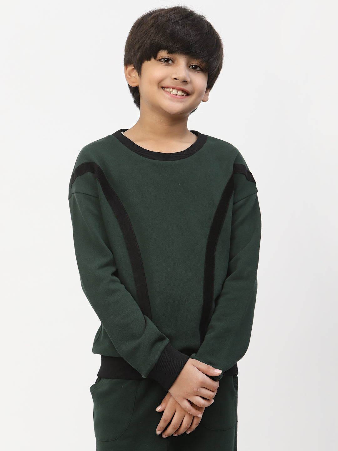 Boys Winter Sweatshirt-Dark Green