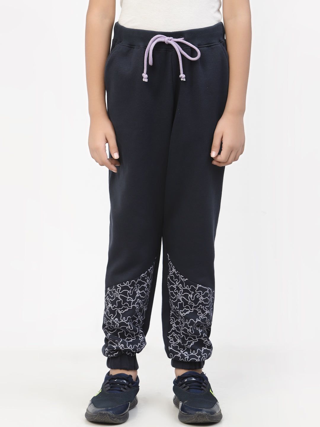 Organic Bottom Printed Boy Jogger- Black