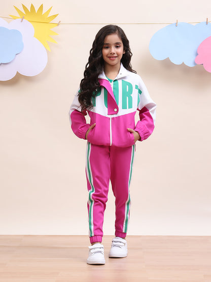 Trendy Pink Sportswear Set for Girls