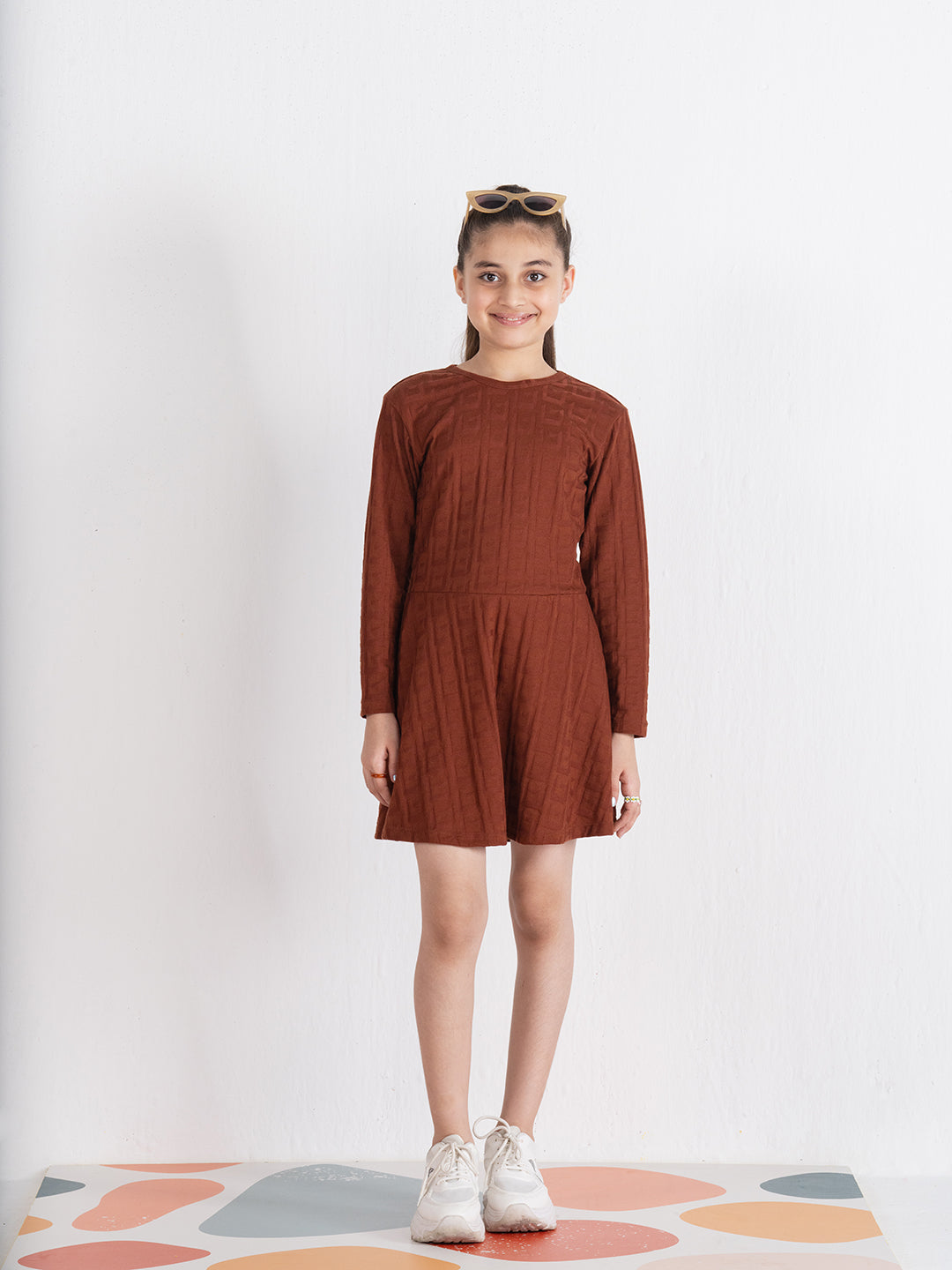 Jacquard G-Knit Brown Dress