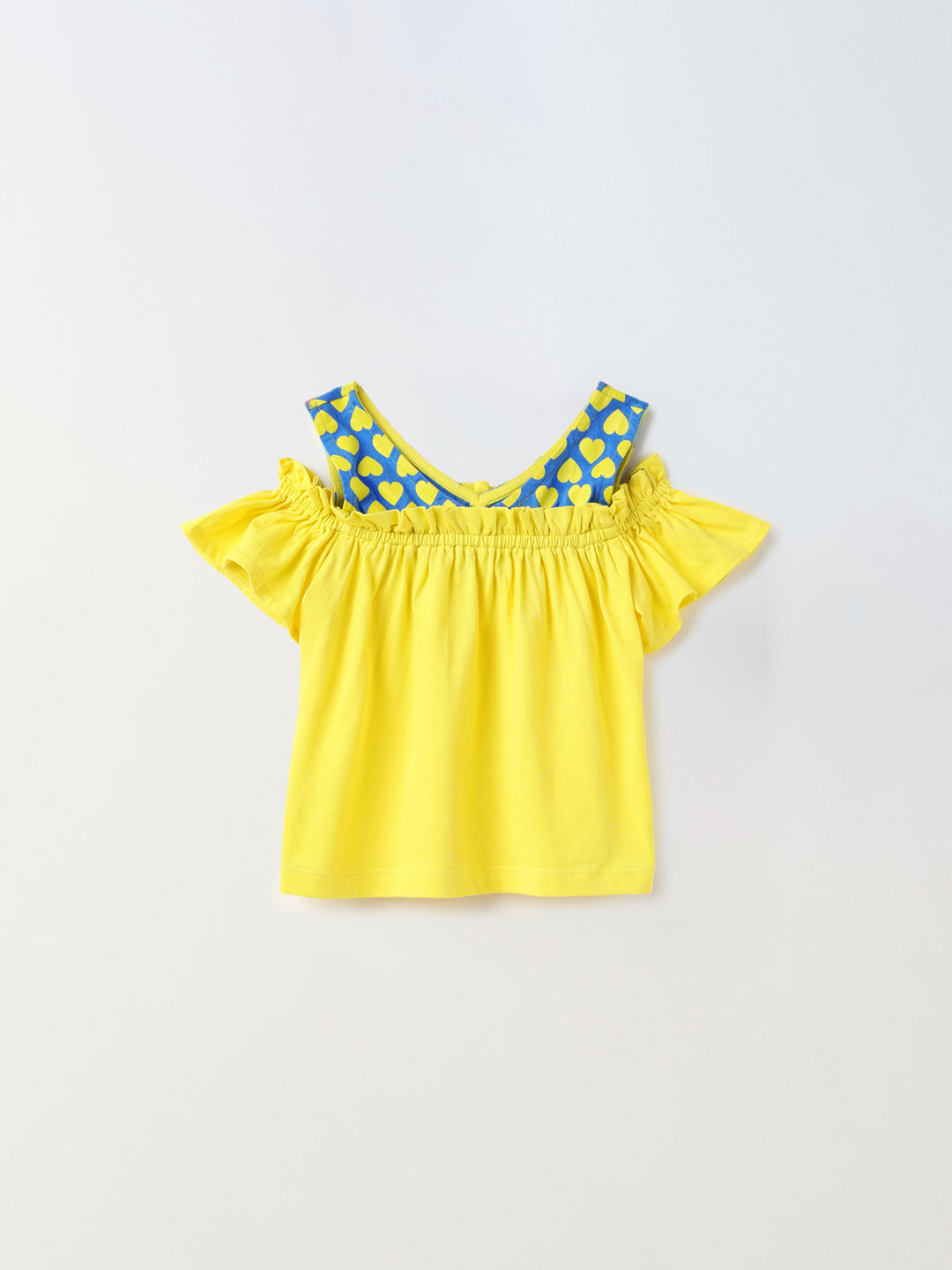 Cold Shoulder Yellow girls Top