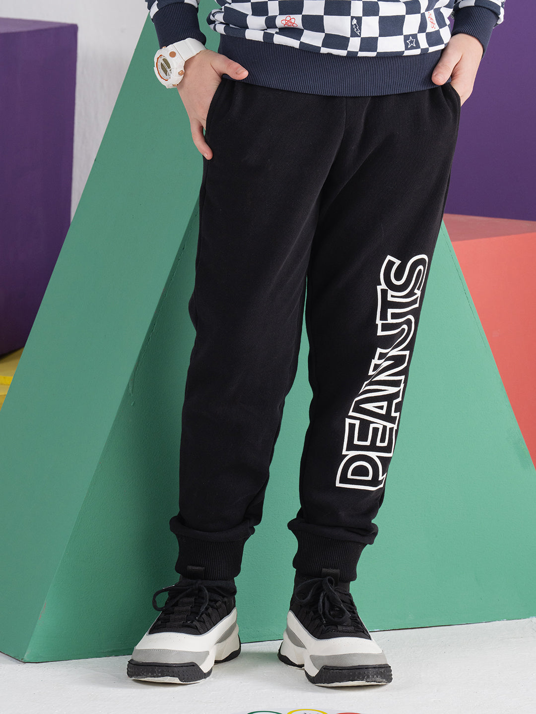 Black Peanut Printed Jogger