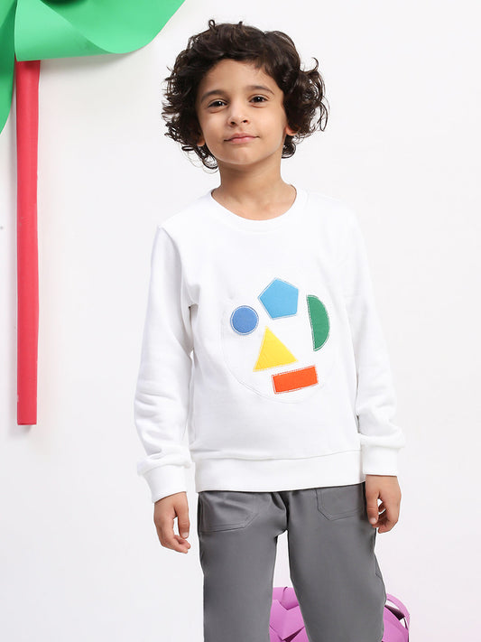 Spunkies Terry Cotton Blend Full Sleeve Graphic Sweatshirt for Boys