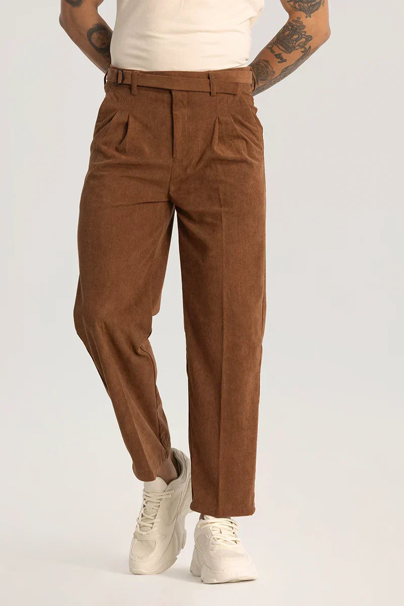 Brown Corduroy Korean Trousers