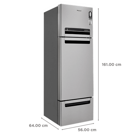 Whirlpool FP 263D Protton Roy 215 Litres Frost Free Triple Door Refrigerator with 6th Sense ActiveFresh Technology (20807, Alpha Steel)