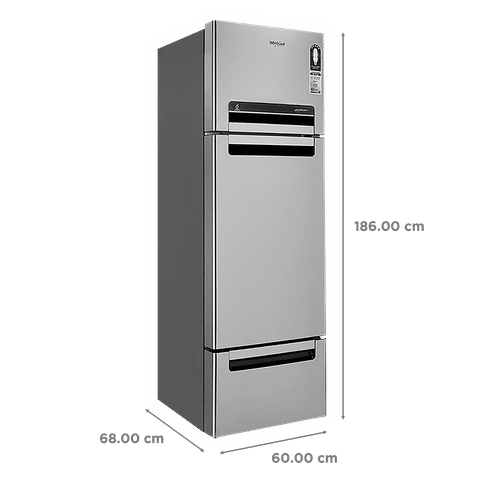 Whirlpool FP 343D Protton Roy 300 Litres Frost Free Triple Door Refrigerator with 6th Sense ActiveFresh Technology (20817, Alpha Steel)