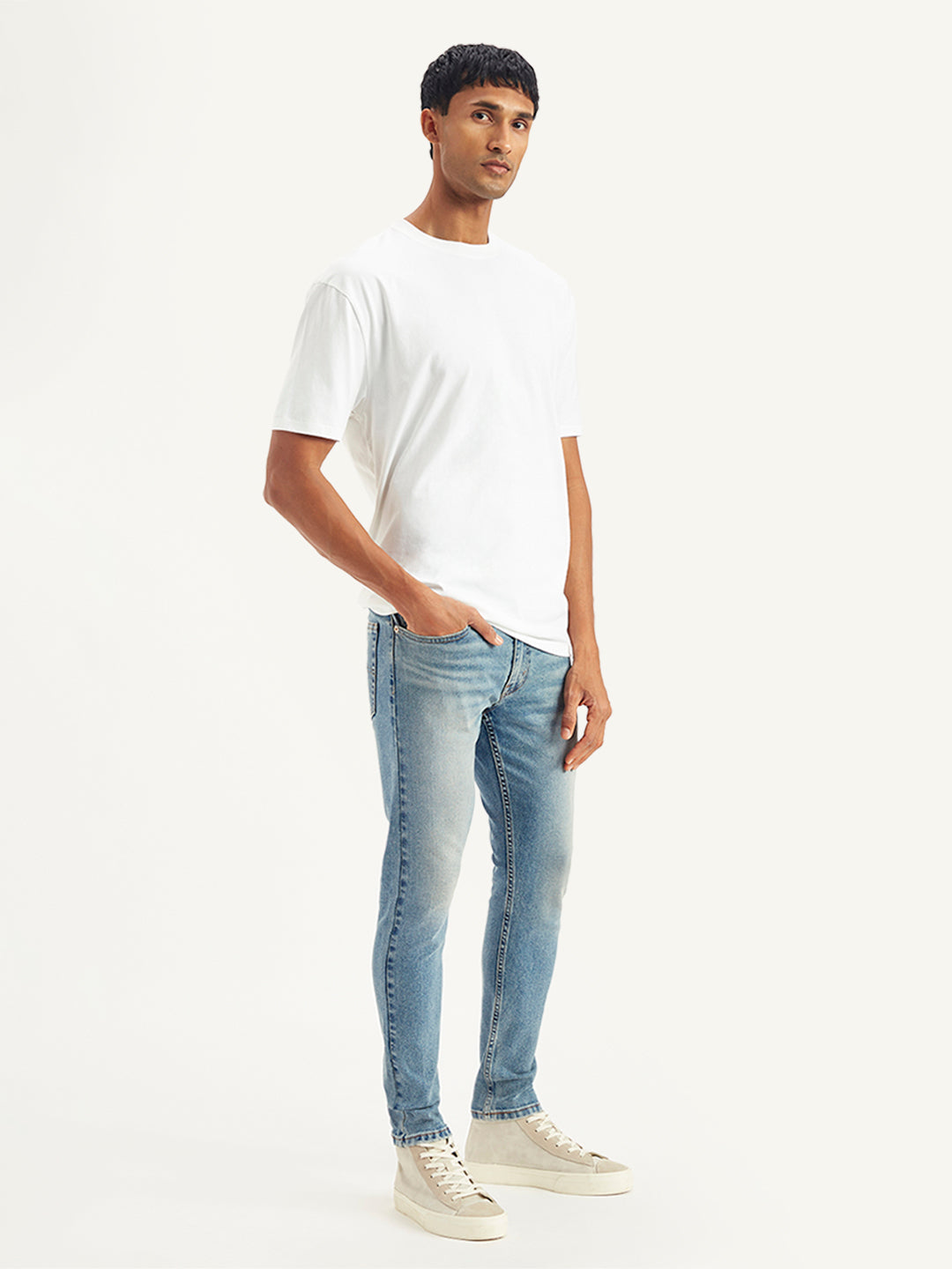 Men's Skinny Tapered Light Blue Jeans