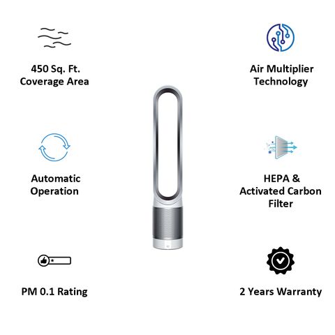 dyson Pure Cool TP03 Link Tower Wi-Fi-Enabled Air Purifier (309298-01, White and Silver)