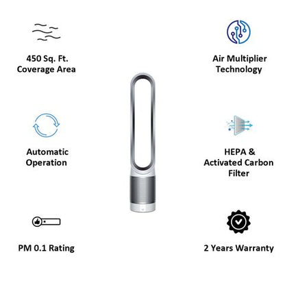 dyson Pure Cool TP03 Link Tower Wi-Fi-Enabled Air Purifier (309298-01, White and Silver)