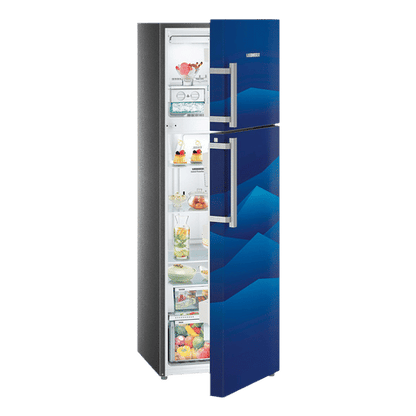 LIEBHERR 346 Litres 3 Star Frost Free Double Door Refrigerator with Forced Air Cooling (TCB 3540, Blue Landscape)