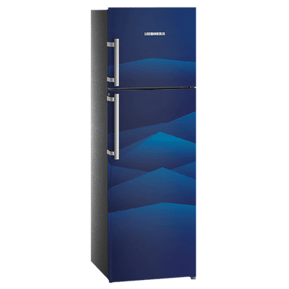 LIEBHERR 346 Litres 3 Star Frost Free Double Door Refrigerator with Forced Air Cooling (TCB 3540, Blue Landscape)