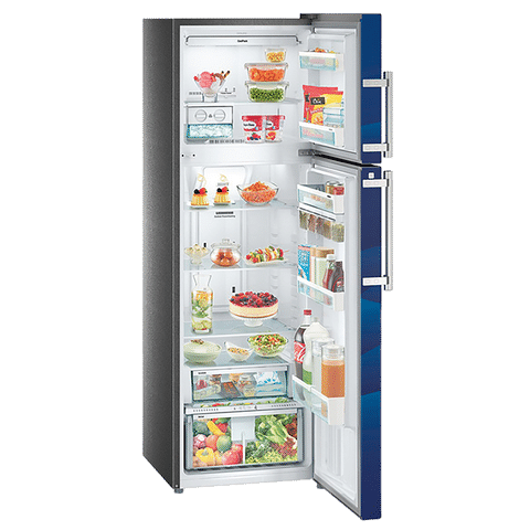 LIEBHERR 346 Litres 3 Star Frost Free Double Door Refrigerator with Forced Air Cooling (TCB 3540, Blue Landscape)