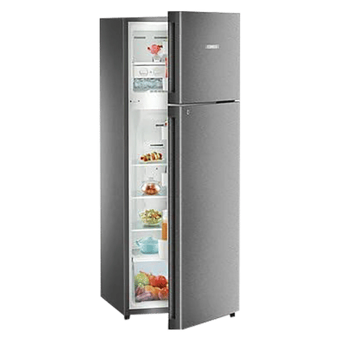 LIEBHERR 290 Litres 2 Star Frost Free Double Door Refrigerator with Forced Air Cooling (TCGS 2910 Comfort, Grey Steel)