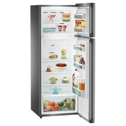 LIEBHERR 290 Litres 2 Star Frost Free Double Door Refrigerator with Forced Air Cooling (TCGS 2910 Comfort, Grey Steel)