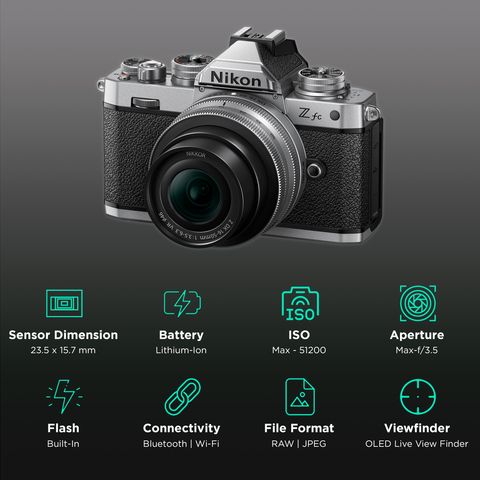 Nikon Z FC 20.9MP Mirrorless Camera (16-50 mm Lens, 15.7 x 23.5 mm Sensor, Full-Time Eye-Detection Auto Focus)