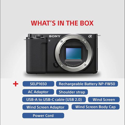 SONY Alpha ZV-E10L 24.2MP Mirrorless Camera (16-50 mm Lens, 23.5 x 15.6 mm Sensor, Vari-Angle Touch Screen LCD)