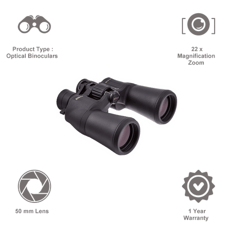 Nikon Aculon 22x 50mm Porro Prism Optical Binoculars (High Quality Image, BAA818SA, Black)