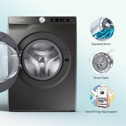 SAMSUNG 9 kg 5 Star Inverter Fully Automatic Front Load Washing Machine (WW90T504DAN1TL, AI Control Display, Inox)